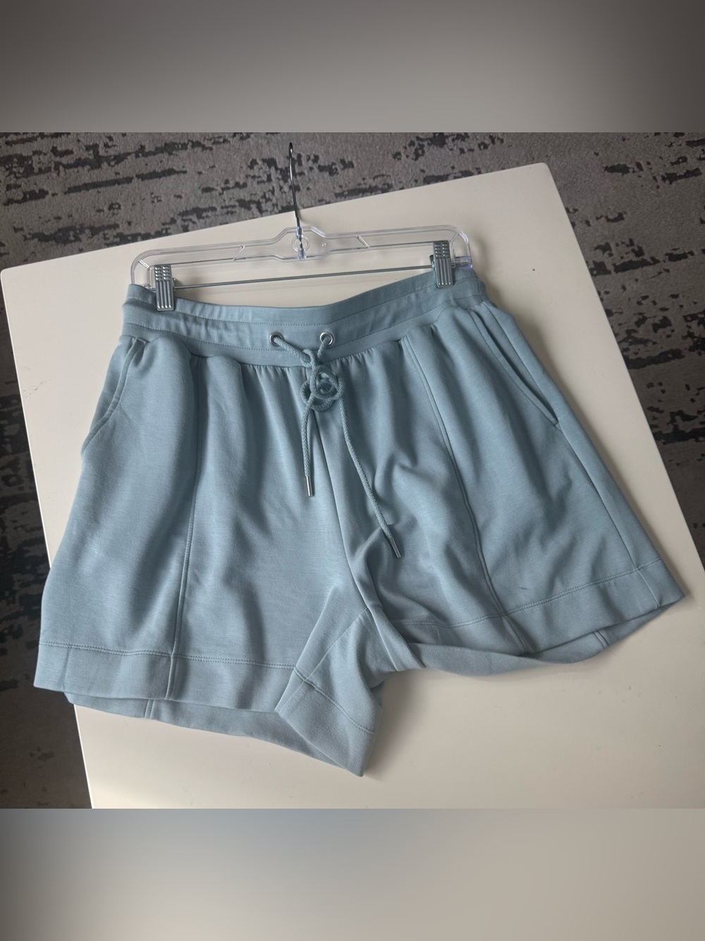 Light Blue Drawstring Womenβs Lounge Shorts